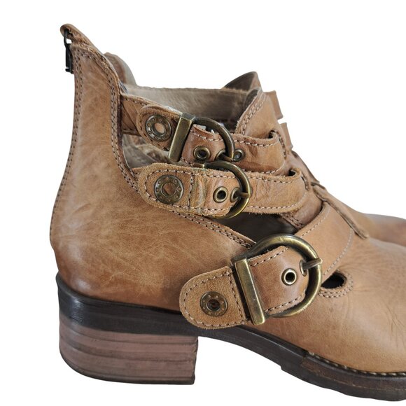 Dromedaris Kelsey Leather Chelsea Boots Size 39 US 8.5-9 Beige Western Buckle - Picture 12 of 13